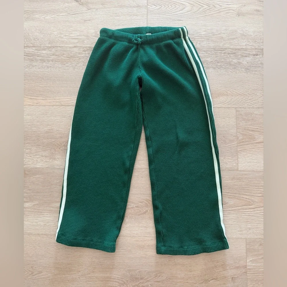 Donni Thermal Green Cropped Stripe Pants XXS - Picture 2 of 11